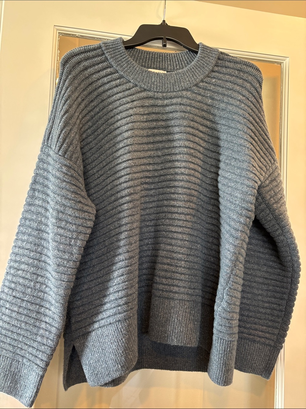 Madewell Ribbed Crewneck Sweater in Dusty Blue